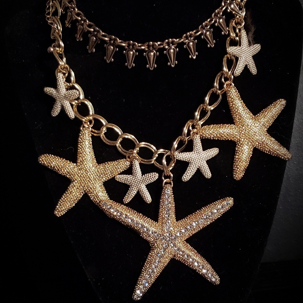 Rhinestone Starfish necklace
